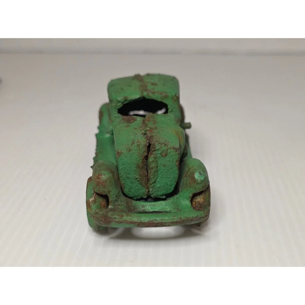 Unbranded Antique Take Apart Car Small Green Fair Cast Iron Coupe